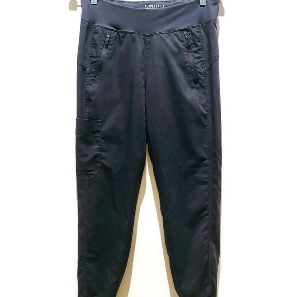 Purple Label Yoga by Healing Hands size XS STRETCH 6-pockets Jogger Cargo Scrubs